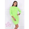 Zeleno-neónové šaty s trojštvrťovým rukávom