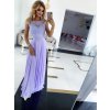 Dlhé fialové spoločenské šaty s vyšívanou čipkou