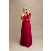 Dlhé spoločenské červené šaty s rukávmi