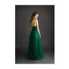 Dlhé spoločenské zelené šaty na ramienka