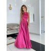 Dlhé spoločenské saténové fuchsiové šaty