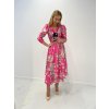 Ružové kvetinové midi šaty