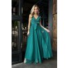 Dlhé spoločenské zelené šaty s tylom