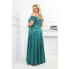 Dlouhé společenské třpytivé smaragdové šaty