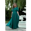 Dlhé spoločenské zelené šaty s odhaleným chrbtom