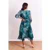 Zelené šifónové šaty so vzorom