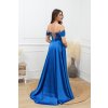 Dlhé spoločenské kráľovsky modré korzetové šaty s kamienkami