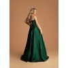 Dlouhé společenské zelené korzetové šaty s vázáním