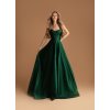 Dlouhé společenské zelené korzetové šaty s vázáním