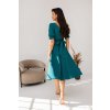 Smaragdové midi šaty s rukávy