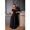 Dlouhé společenské černé korzetové šaty s vázáním