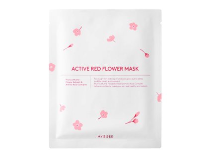 active red flower mask