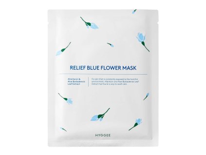 relief blue flower mask