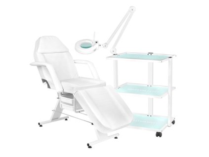 202 základné kozmetické kreslo + 1040 kozmetický stolík + s5 led lupa