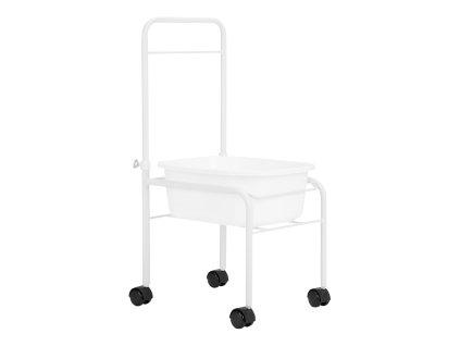 Biely podnos na pedikúru na kolieskach