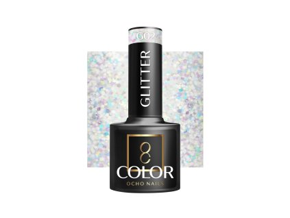 OCHO NAILS Hybridný lak na nechty s trblietkami G02 -5 g