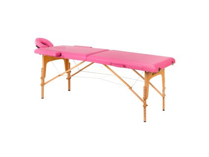 Skladací masážny stôl drevený Activ Fizjo comfort 2 segment ružový