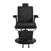 Gabbiano Levi barber chair with black frame black without stitching at the back
