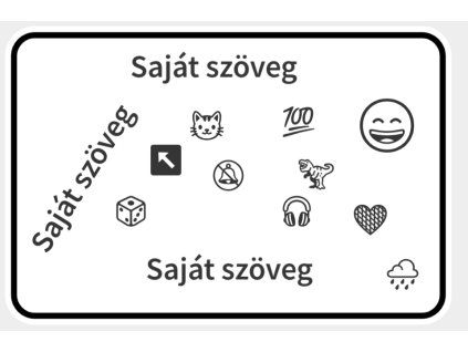 Kis tábla egyedi szöveggel és emojikkal