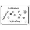 Kis tábla egyedi szöveggel és emojikkal