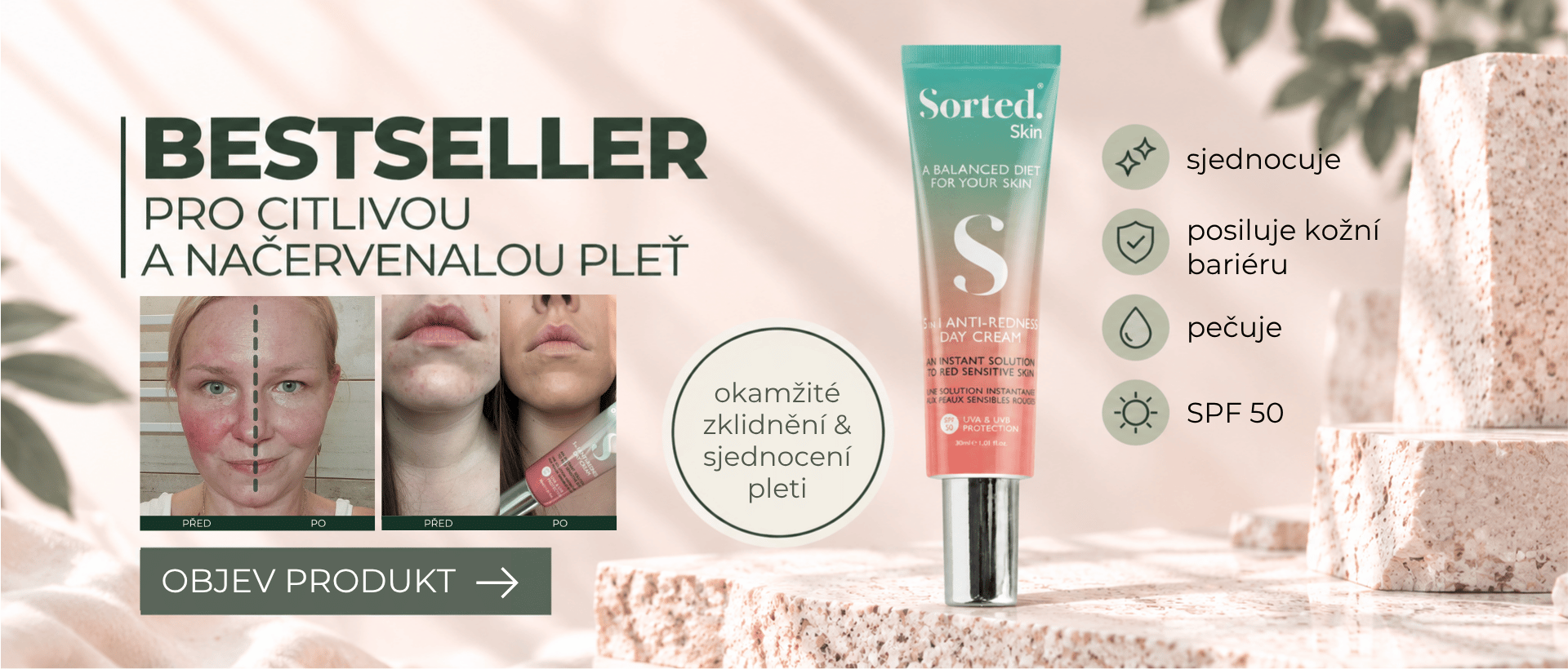 Sorted Skin 5 in 1 Anti-Redness Day Cream SPF 50