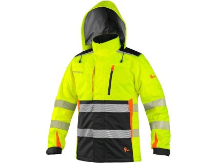 Bunda CXS BENSON, výstražná, zateplená, žlto-čierna, veľ. S