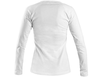 Tričko CXS MARY, dámske, výstrih do V, dlhý rukáv, biela, veľ. XS