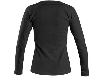 Tričko CXS MARY, dámske, výstrih do V, dlhý rukáv, čierna, veľ. XS