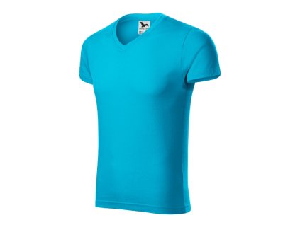 MALFINI, a.s. Slim Fit V-neck 146 tyrkysová