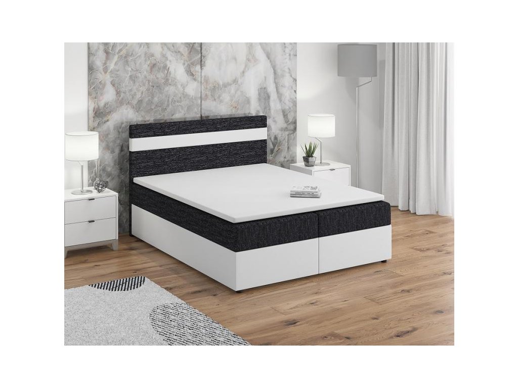 Modena 140x200 cm - velký výběr látek, Čalouněná postel boxspring Modena 140x200 cm Kornet 10 / D511