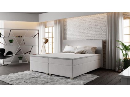 Simple 140x200 - velký výběr látek, Manželská čalouněná postel Boxspring Simple 140x200