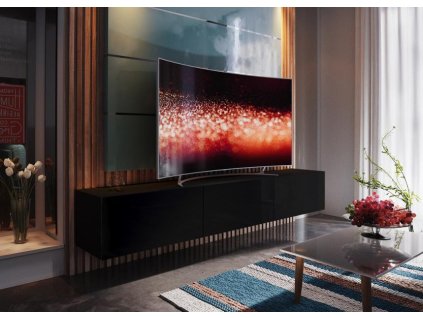 Obývací stěna Box 14 - černá/černá lesk, Obývací stěna Box 14 - černá/černá lesk