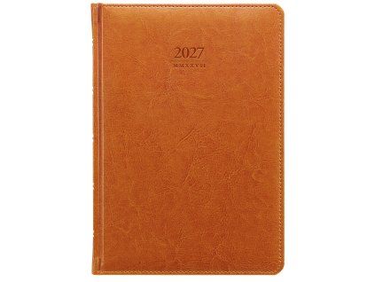 Diář Kastor 2027 hnědý Denní A5