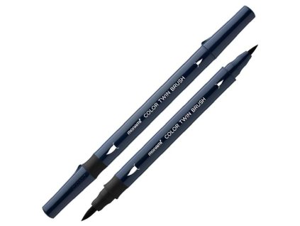 Monami COLOR TWIN BRUSH black štětečkový dvouhrotý popisovač