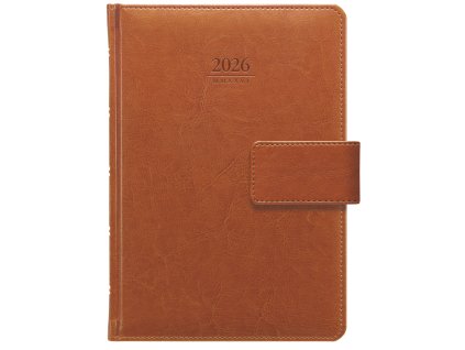 GRASPO diary Kastor with loop A5 daily 2026 brown,  336 pages