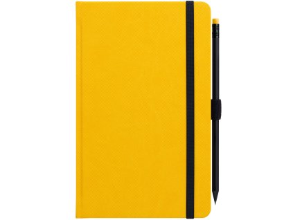 G-Notes notebook no. 1 yellow, pencil with eraser in the colour of the notebook, 160 pages