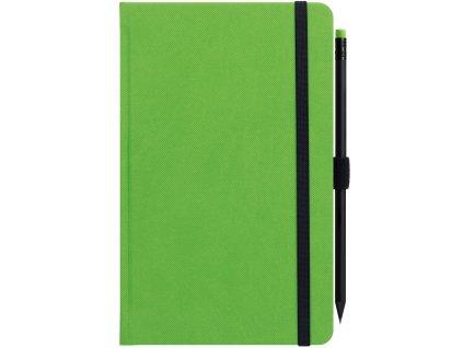 G-Notes notebook no. 1 green, pencil with eraser in the colour of the notebook, 160 pages