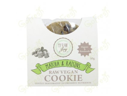 23286 bio raw cookie matcha a rozinky my raw joy 50 g