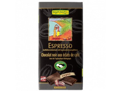 Bio Fair trade hořká čokoláda espresso 80g, Rapunzel