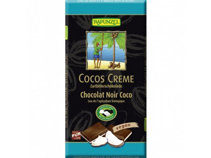 Bio Fair trade hořká čokoláda s kokosem 100g, Rapunzel
