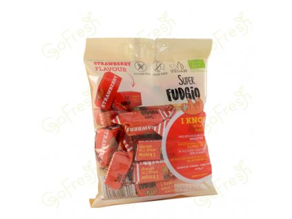 23478 bio veganske karamelky jahoda super fudgio 150 g