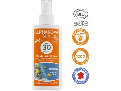 Bio opalovací krém ve spreji pro děti SPF30 125ml, Alphanova