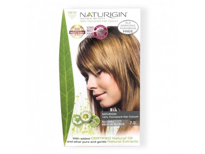 Přírodní barva na vlasy 7.0 Natural Medium Blonde (medová) 115ml, Naturigin