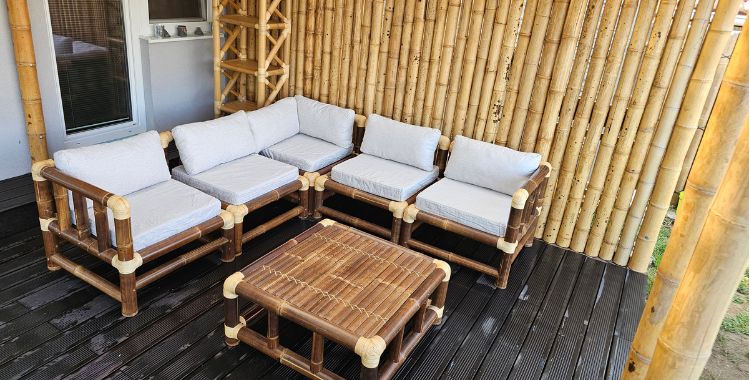 Bambusové sedacie súpravy