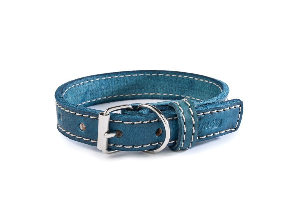 Kožený obojek Tamer tyrkysový