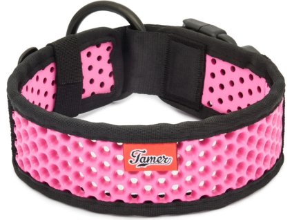 Perforovaný obojek Tamer Softy černý/růžový