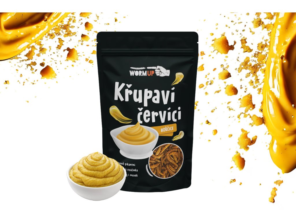 25 ks - WormUp Křupaví červíci Hořčice 20 g