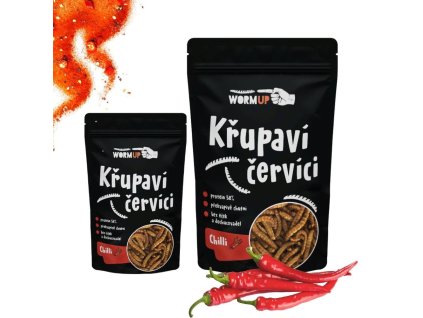 25 ks - WormUp Křupaví červíci Chilli 20 g