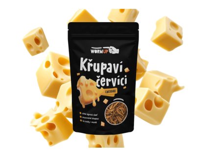 25 ks - WormUp Křupaví červíci Cheddar 20 g