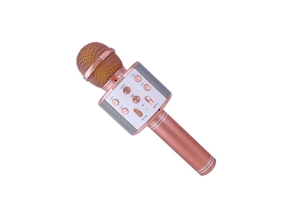 Bezdrátový karaoke mikrofon WS-858 - Rose Gold